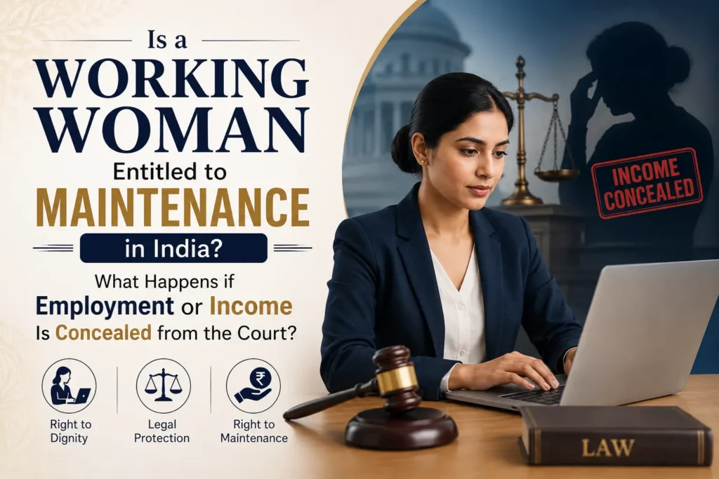 Working woman maintenance rights in India and concealed income